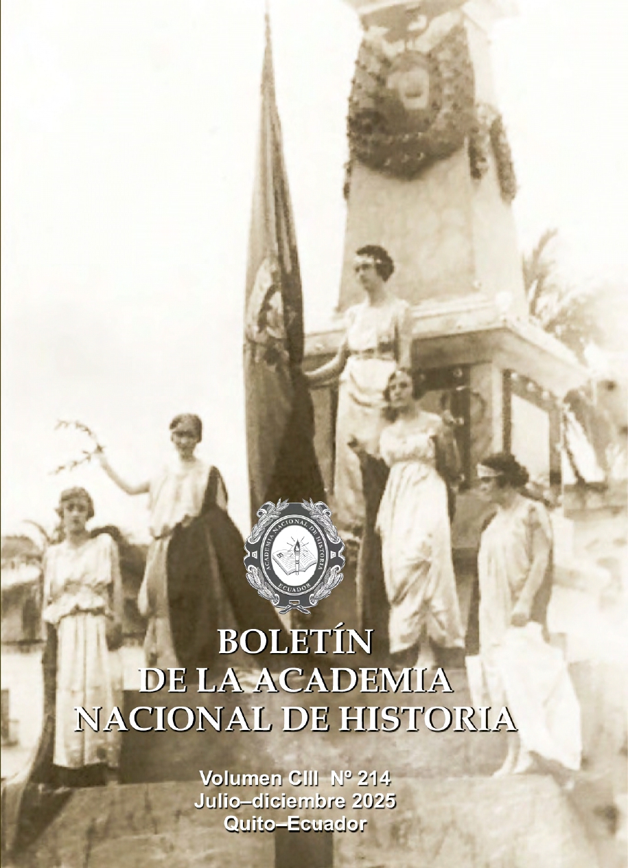					Ver Vol. 103 Núm. 214 (2025): BOLETÍN DE LA ACADEMIA NACIONAL DE HISTORIA Vol. CIII No 214 (Julio–Diciembre 2025)
				
